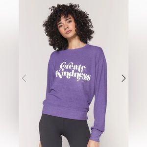Spiritual Gangster Create Kindness Savasana Purple Crewneck Sweater Small